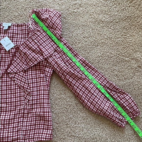 J Crew Ruffle Flannel Top - Picture 5 of 7